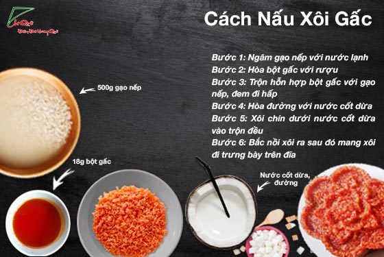 cách nấu xôi gấc